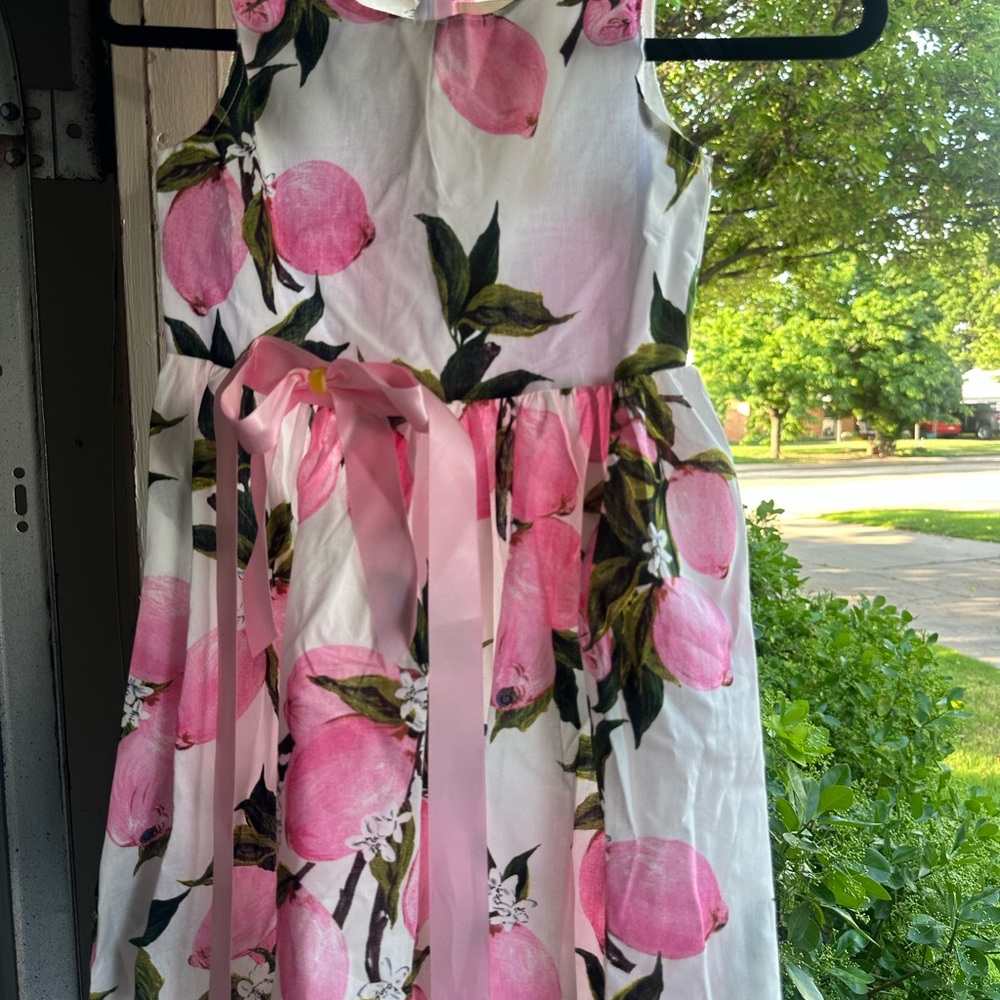 Floral Pink and White Kids Dress